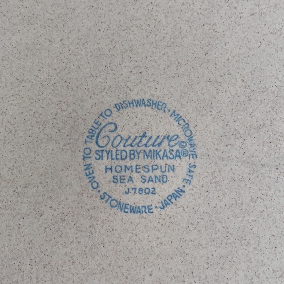 2 large Platters by Mikasa Stoneware Japan Homespun Sea Sand J7802 - Picture 4 of 9